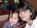 [ Jen and Katie eagerly await lunch at Ken's House of Pancakes. Jen and I, of course, ordered the classic loco moco. ]
